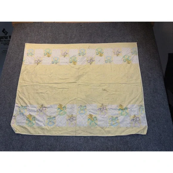 Muppet Babies Baby Blanket  Jim Henson Yellow Vintage Receiving