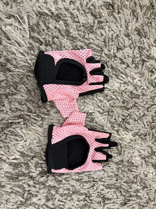 Pink Kids Half-Finger Grip Gloves - Breathable Cycling & Play