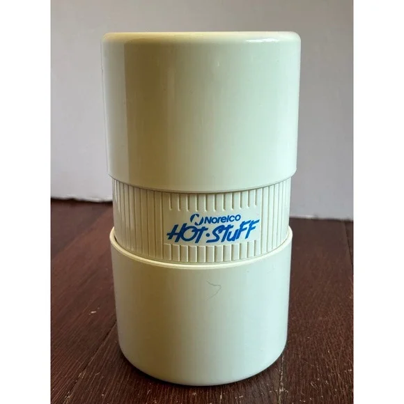Vintage Norelco Hot Stuff Travel Water Heater Mugs Cream White Portable HB5100