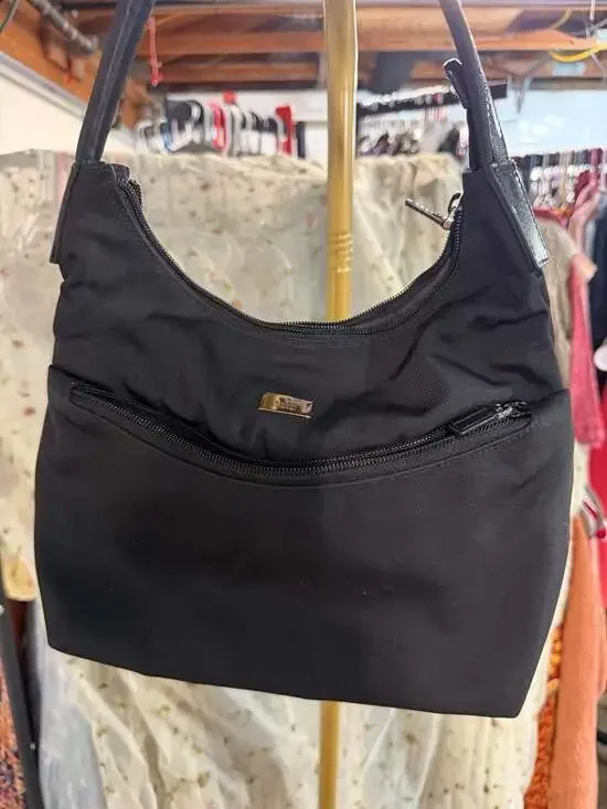Gucci Vintage Nylon Hobo Shoulder Bag in Black