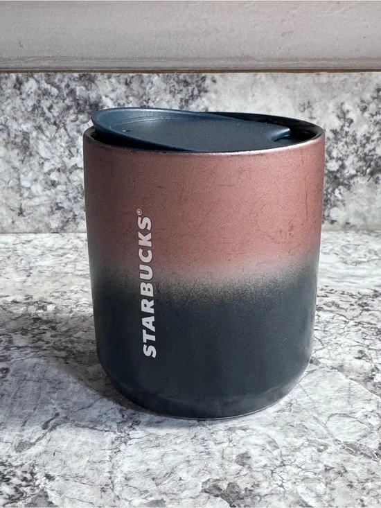 Starbucks Rose Gold Charcoal Ombre 8oz Ceramic Travel Mug