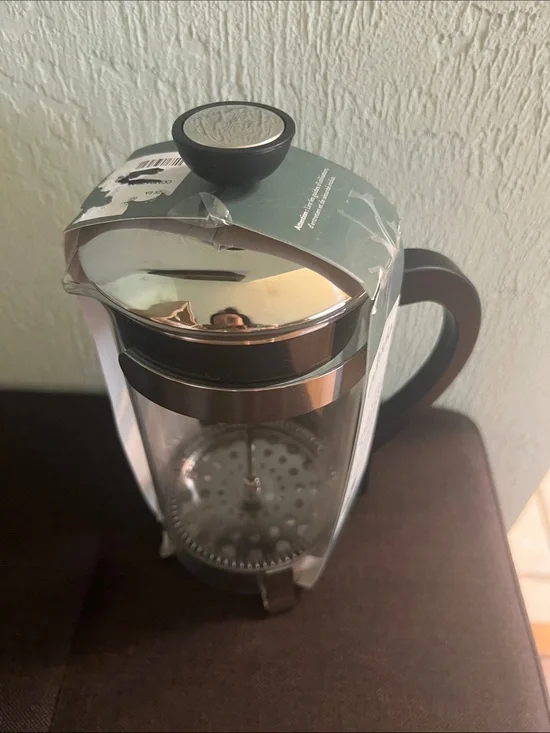 #2556**”5x7” French Press Coffee Maker - Black and Silver