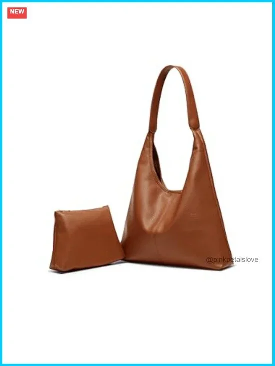 Faux Suede Hobo Bag Slouchy Purse Fashionable Shoulder Tote Handbag