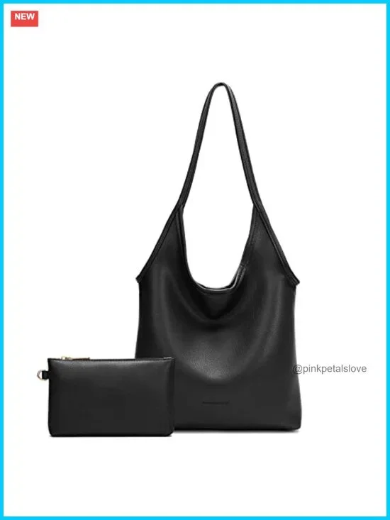Soft Faux Leather Slouchy Hobo Shoulder Bag Tote