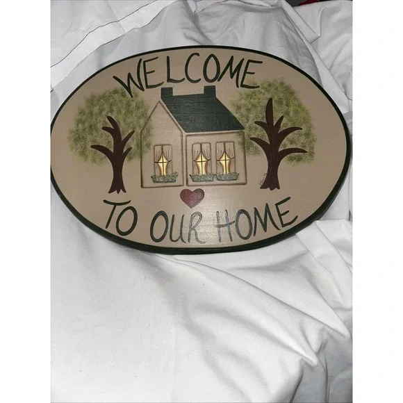 Hand Painted And‎ Signed Welcome To Our Home 1995 Plaque