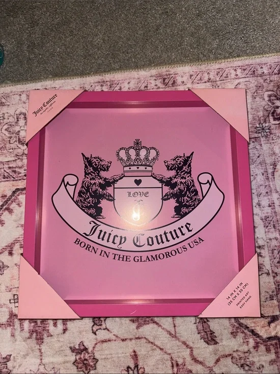 Juicy Couture Hot Pink Crest Vanity Tray