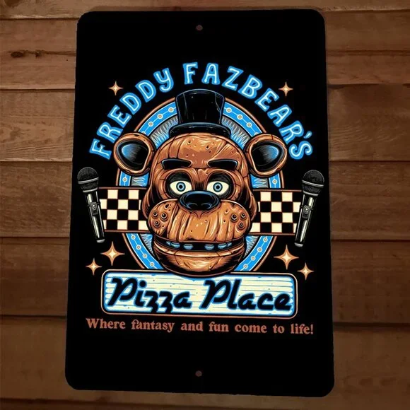 Freddy Fazbears‎ Pizza Place 8x12 Metal Wall Sign Halloween Horror 5 Nights
