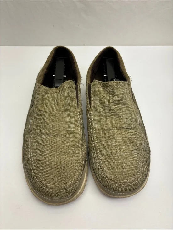 Crocs Men's Slip-On Casual Canvas Shoes in Olive Green, SZ 8