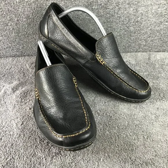 Borns Black Leather‎ Men's Slip On Shoes 11.5 M/W