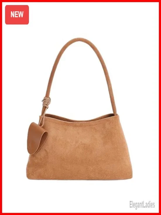Faux Suede Top Handle Hobo Bag Large Capacity Tote Shoulder Crossbody