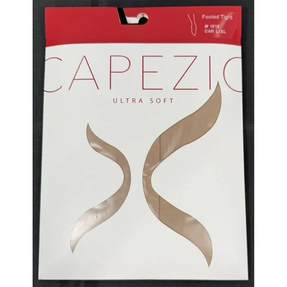 Capezio 1915 Ultra Soft Footed Tights Womens L/XL Caramel Tan Dancewear