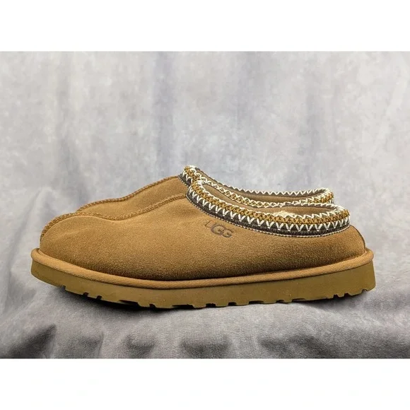 UGG Tasman Chestnut Suede Sheepskin Slippers Mens 8‎ 5950 Brown Slip On Shoes