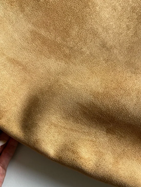 Faux Suede Oversized Hobo Tote in Camel