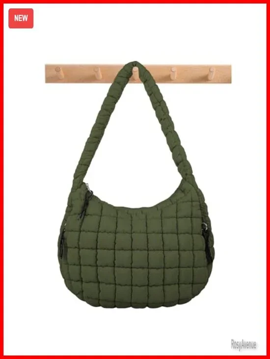 Quilted Puffer Tote Bag Nylon Hobo Crossbody Shoulder Bag Travel Carryall