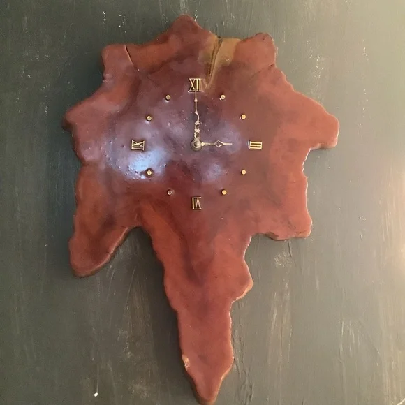 Vintage Wood Slab Live Edge Handcrafted Wooden Clock