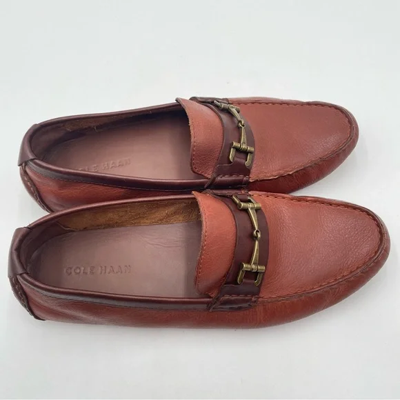 Mens Cole Haan Leather Driving Loafer Brown 8.5 Classic Casual Preppy Bit