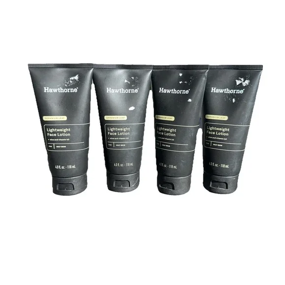 4 pk Hawthorne Lightweight Face Lotion Geranium‎ Leaf 4 oz each