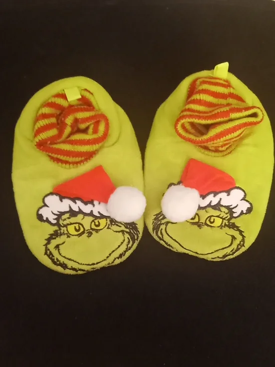 Kids' Grinch Holiday Slippers - Bright Lime Green