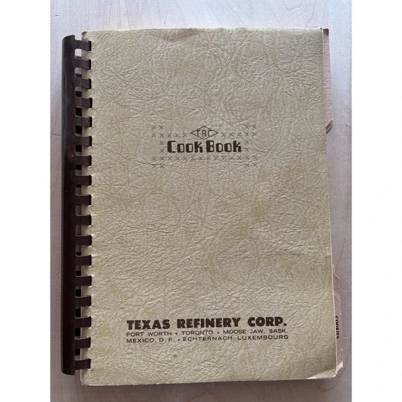 Vintage Texas Refinery Cook Book Spiral PB 1970s Fort Worth TRC Index Tabs