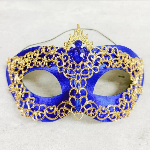 Blue masquerade mask, cosplay mask, Halloween mask, Venetian mask, Prom mask