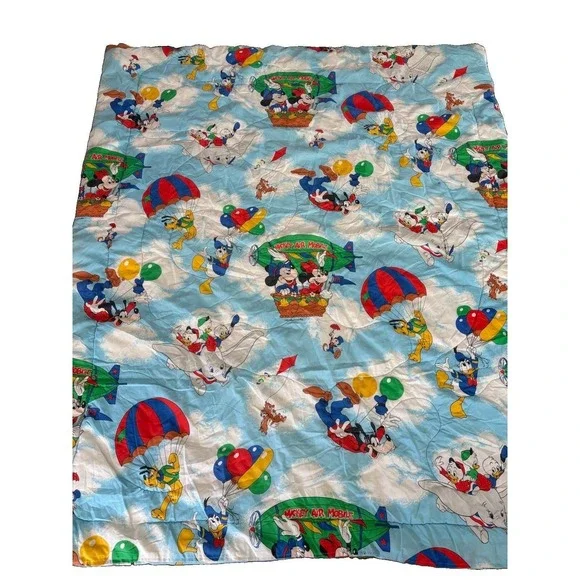 Vintage Walt Disney Productions Mickey Air Mobile Full Comforter Mickey Minnie
