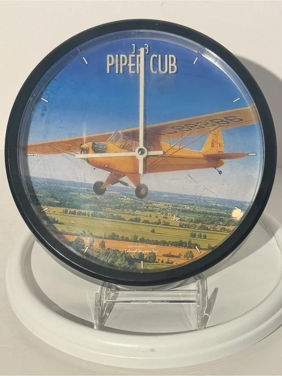 Piper Yellow J-3 Cub Aviation Wall Clock