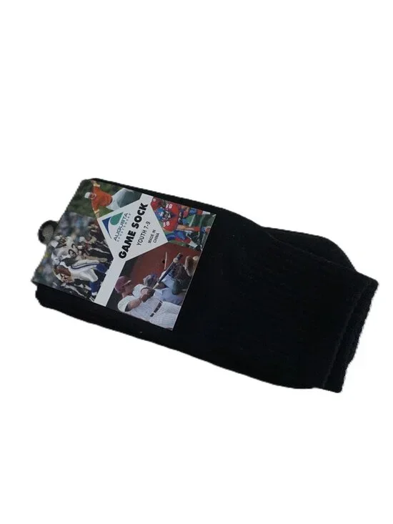Augusta Sportswear Style #6020 Black Game Tube Socks 7-9 Youth