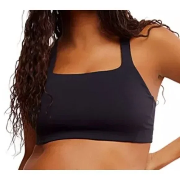 NWT $68 Free People X Hatch Maternity Bra XS Black Never Better Square Neck