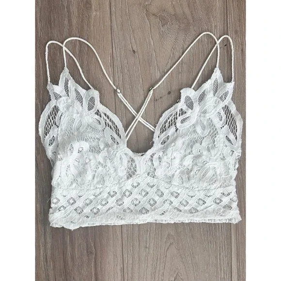 Free People FP One Adella Floral Lace Bralette Boho Large Fairy Whimsical Beach