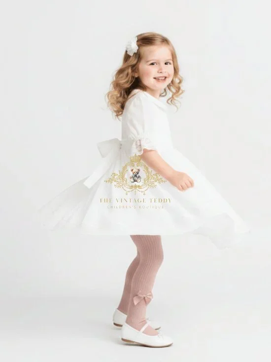 NWT Cute Little Girls Tights Children Stockings Kids Socks Satin Bow Mauve 1-2Y