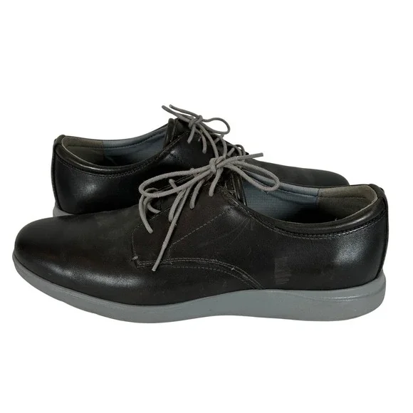 Cole Haan Grand.OS Mens 13M Black Leather Oxford Dress Shoes C28730 Grey Sole