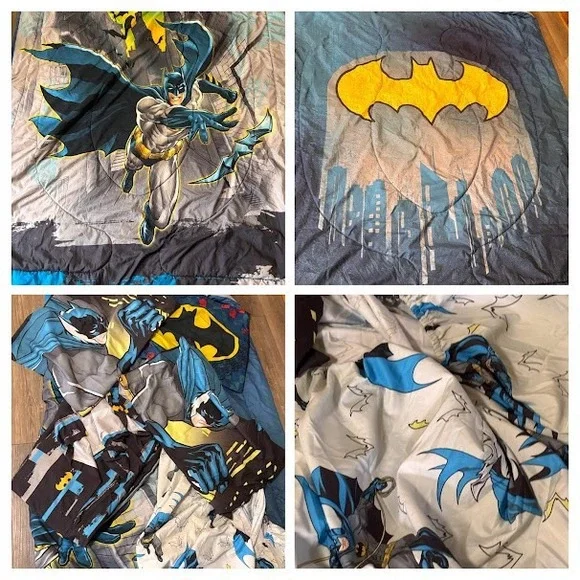 Batman Reversible Full Size Bedding Set Comforter Sheets Pillowcases  DC Comics