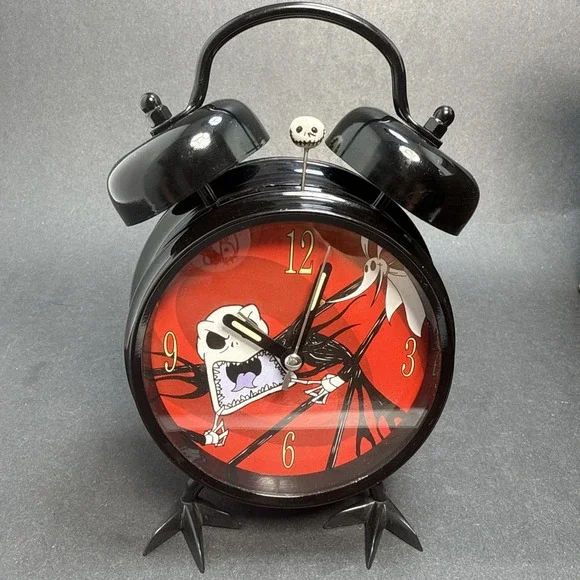 Disney Nightmare Before Christmas Jack Skellington Alarm Clock Metal Double Bell