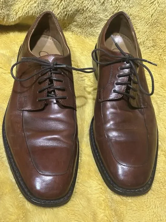 Cole Haan Martino C07515 Brown Leather Apron Toe Oxford Lace Up Shoe Men's 8.5M