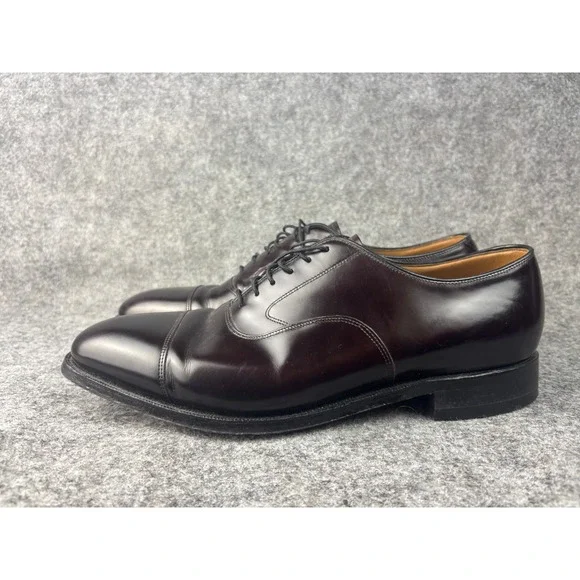 Johnston & Murphy Oxford Shoes Mens 11 Burgundy Cap Toe Leather 22-02985