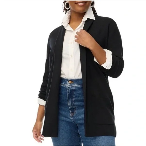 J. Crew Chelsea Open‎ Front Sweater Blazer Black Size small