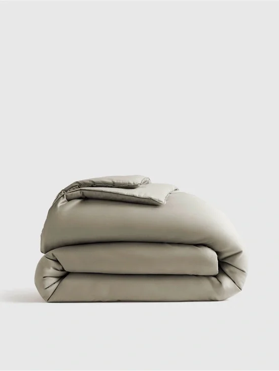 Organic Cotton Sateen Comforter in Dried Sage- King/Cal King- NWOT