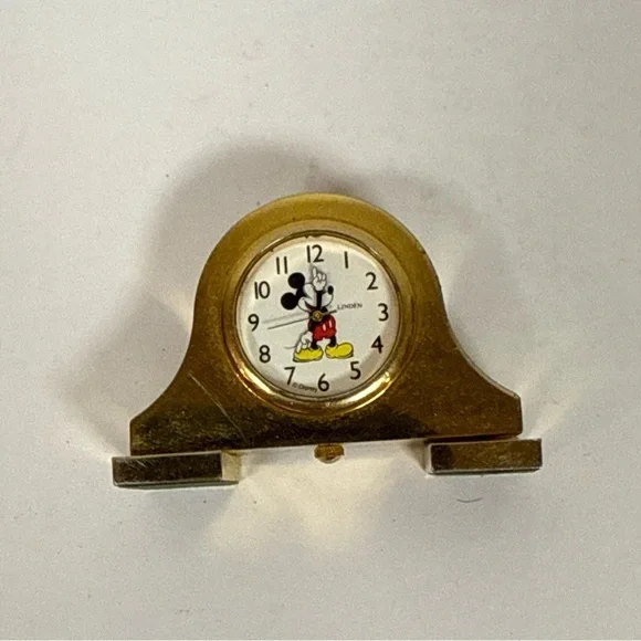 Gold Mickey Mouse Desk Clock