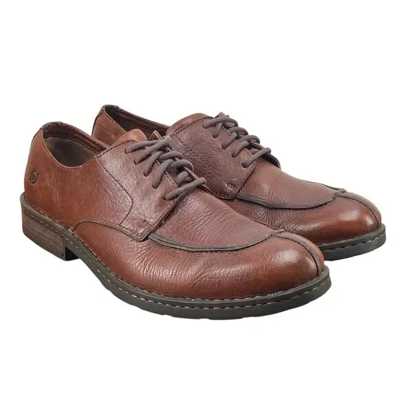 Born‎ Men's Sz 10 Casual Oxford Style Brown Leather Lace Up Round Toe