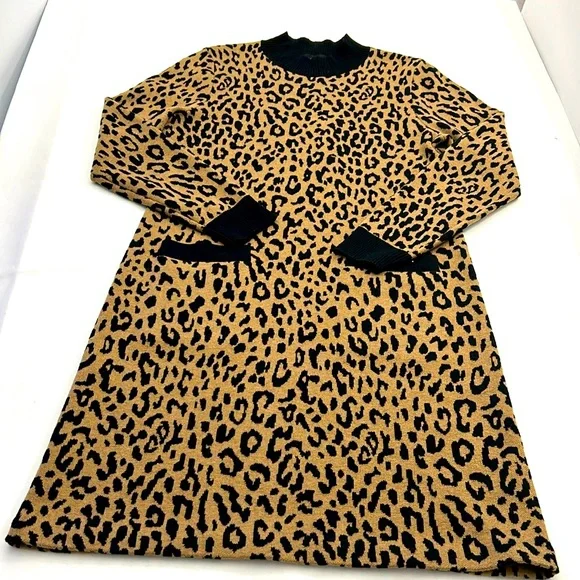 J. Crew Leopard Print Sweater Dress‎