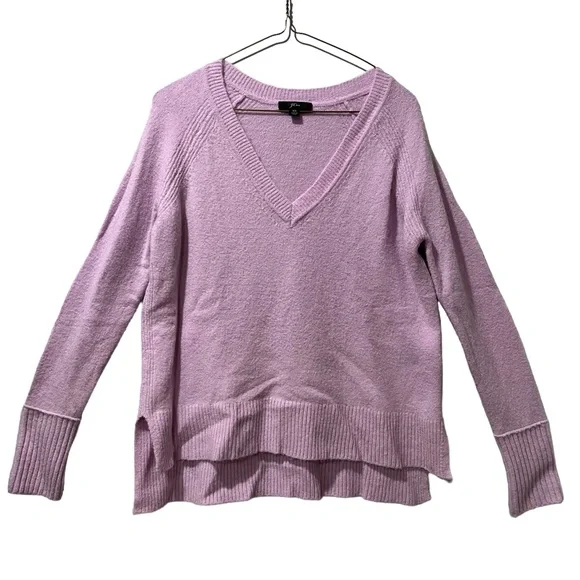 J. Crew Merino V-Neck‎ Tunic Long Sleeve Sweater Lilac XS Light Weight