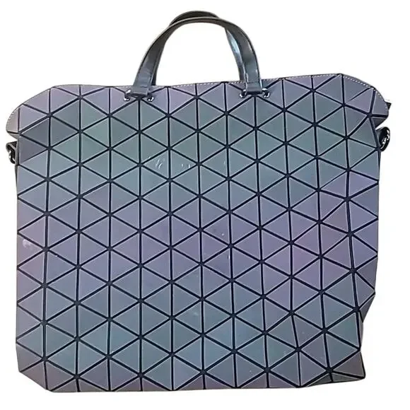 Luxshe Color Changing Prism Holographic Laptop Bag Futuristic Avante Garde Geo