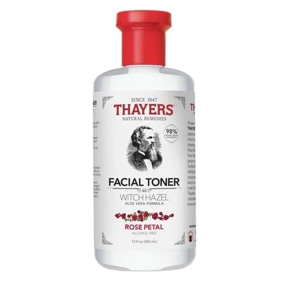 Thayers Alcohol-Free Rose Petal Witch Hazel Facial Toner for Glowing Skin, Sooth