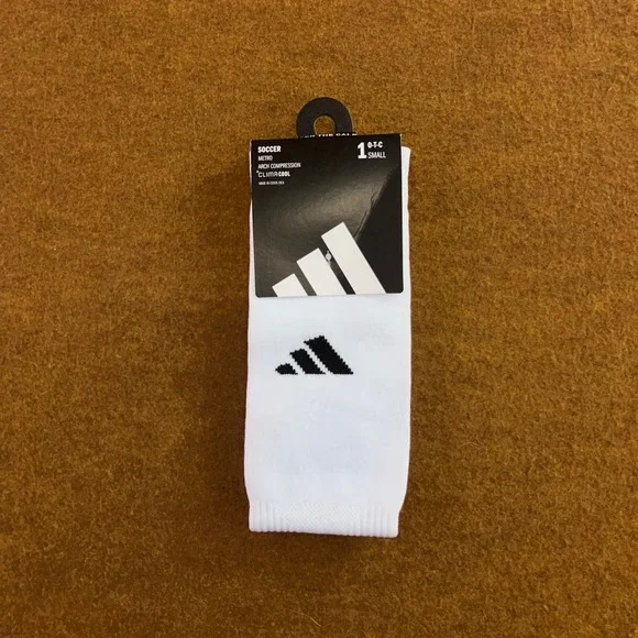 Adidas Youth Small White Metro Arch Compression Over The Calf Soccer Socks NWT