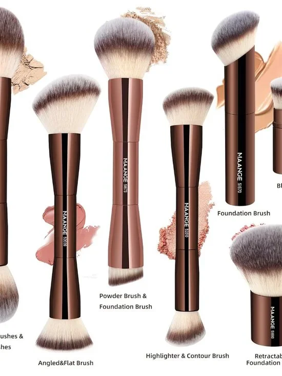 MAANGE 7pcs Makeup Brush Set Double Sided Kabuki Makeup Brushes Contour Brush NE