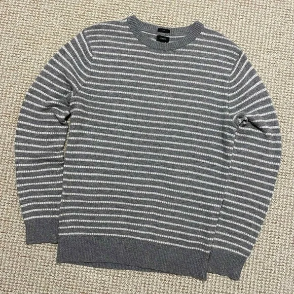J.Crew Men/Women Striped Preppy Old Money Gray Merino Wool Blend Size M