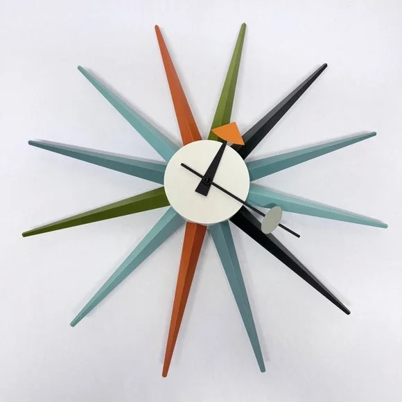 Authentic George Nelson Vitra Sunburst Clock Multi Color Mid Century Modern MCM⁠