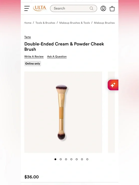 Tarte double ended cream and powder brush