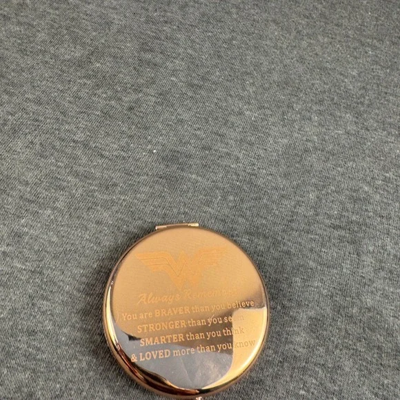 Wonder‎ Woman Rose Gold Compact Mirror Inspirational Quote