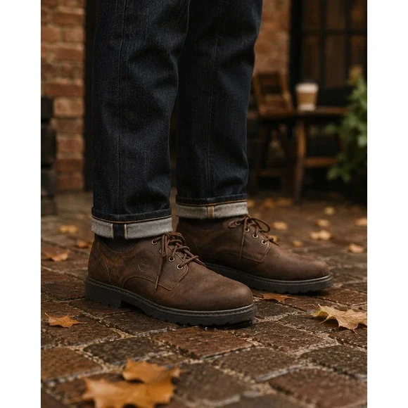 Timberland Stormbuck Plain Toe Oxford Leather Shoes Brown 95040 Men 10.5